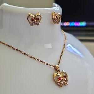 Gold Owl Earrings